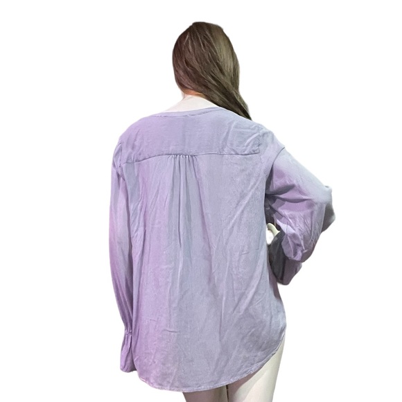 CAROLINA BELLE MONTREAL LONG-SLEEVE BLUE PINSTRIPE SHIRT SIZE L - Picture 7 of 10